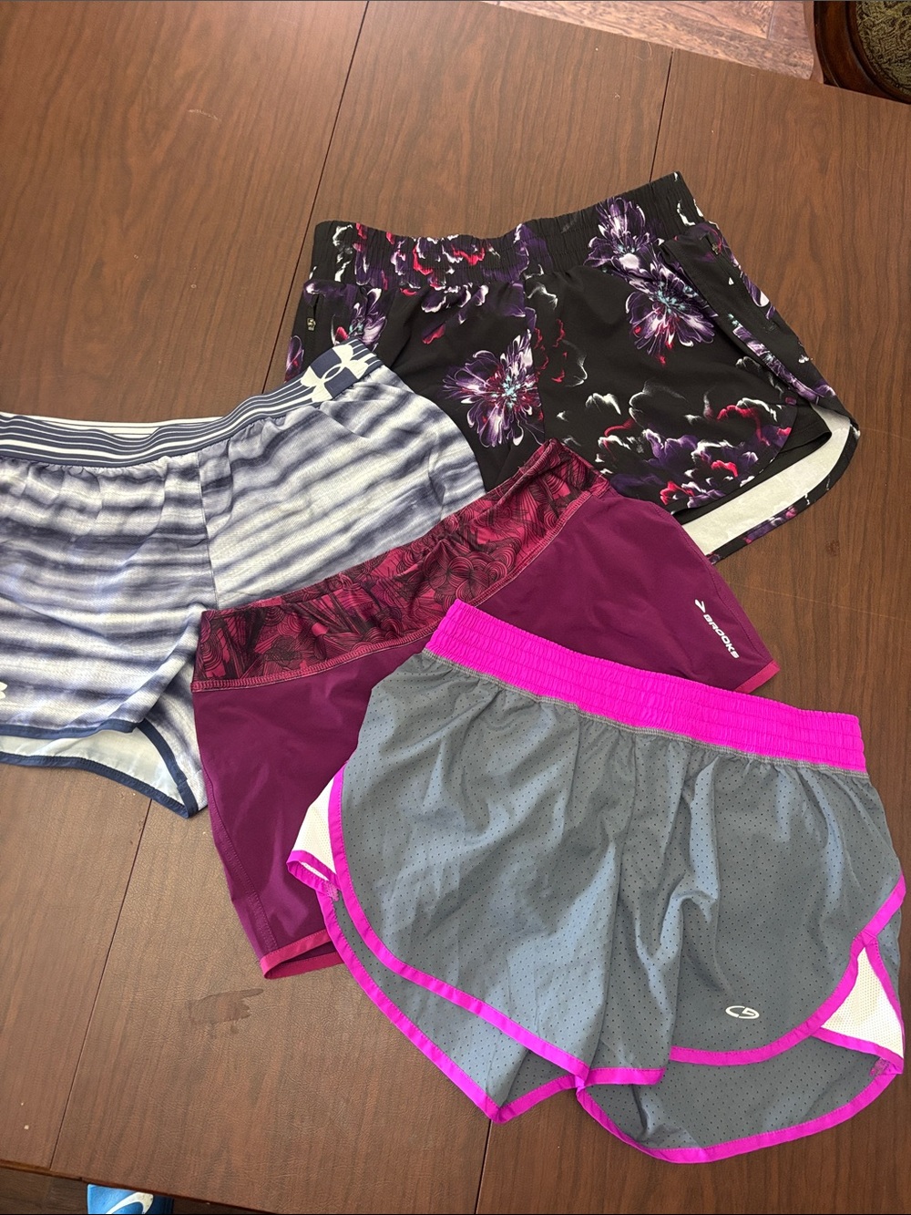 Women’s Athletic Shorts Bundle - Gray/Burgundy/Black/Blue